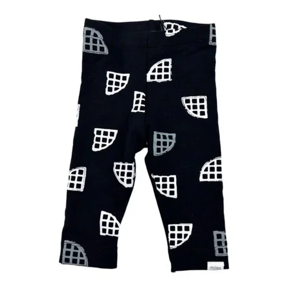 Miles Black and White Leggings Size 6 Months - Picture 3 of 4